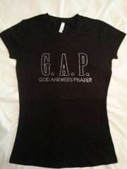 G.A.P Rhinestone Spandex Religious Christian Bling TShirt Inspirational