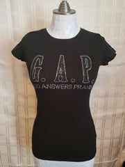 G.A.P Rhinestone Spandex Religious Christian Bling TShirt Inspirational