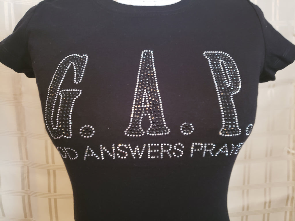 G.A.P Rhinestone Spandex Religious Christian Bling TShirt Inspirational
