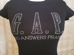 G.A.P Rhinestone Spandex Religious Christian Bling TShirt Inspirational
