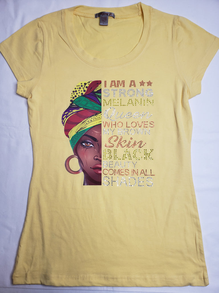 Melanin Queen Rhinestone with Printed Vinyl