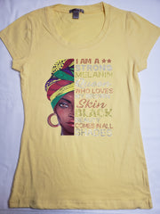 Melanin Queen Rhinestone with Printed Vinyl