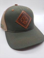 Mens John 3:16 Cap Leather DS