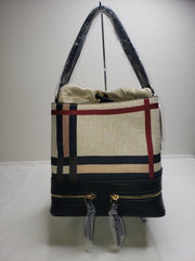 Plaid Bucket Handbag