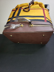 Plaid Bucket Handbag