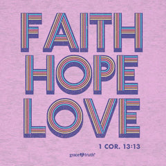 Faith Hope Love Retro Womens T-Shirt