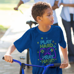 Kids T-Shirt Play Hard Gamer