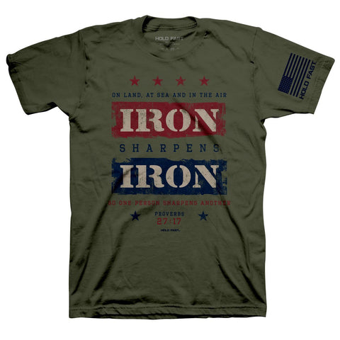 Iron Sharpens Iron HOLD FAST Mens T-Shirt