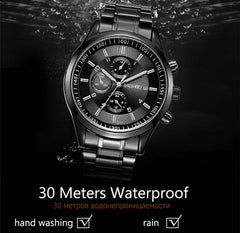 Lagmeey Luxury Sports Casual Mens Water Resistant Stainless Steel Wristwatch