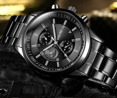 Lagmeey Luxury Sports Casual Mens Water Resistant Stainless Steel Wristwatch