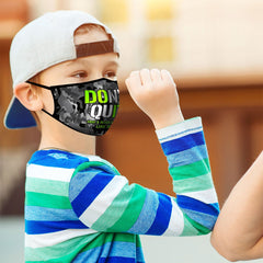 Black & Grey Camo Youth Face Mask