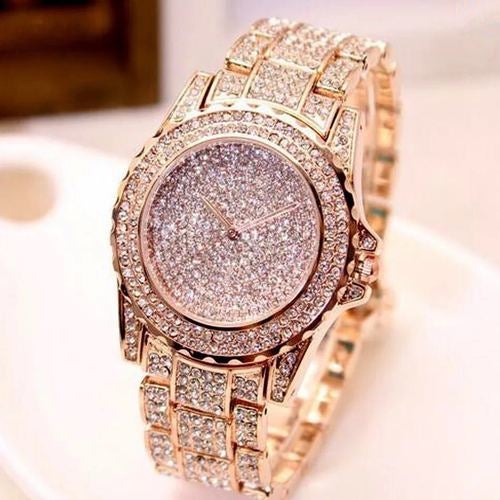 Crystal Stainless Steel Watch