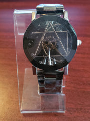 Stainless Steel Men's Fashion Quartz Compass Gear Pointer Watch
