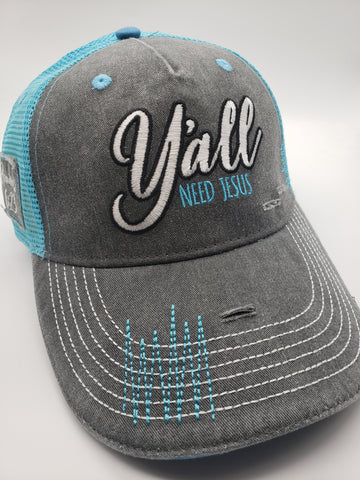 Y'All Need Jesus grace & truth Womens Cap DS