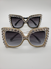 Oversized Cat Eye Ladies Bling Sunglasses