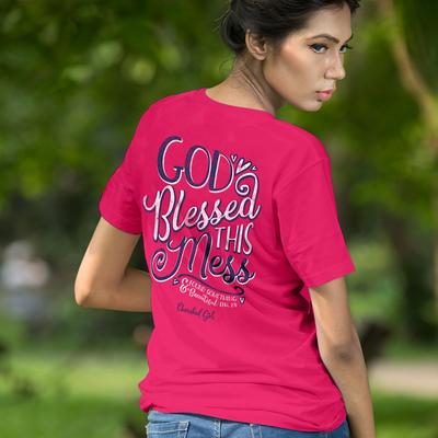 God Blessed Mess Cherished Girl Womens T-Shirt