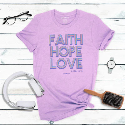 Faith Hope Love Retro Womens T-Shirt