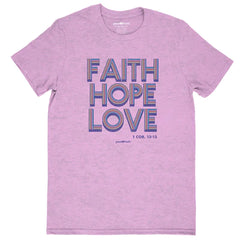 Faith Hope Love Retro Womens T-Shirt
