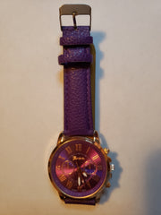Geneva Roman Number Purple Ladies Watch
