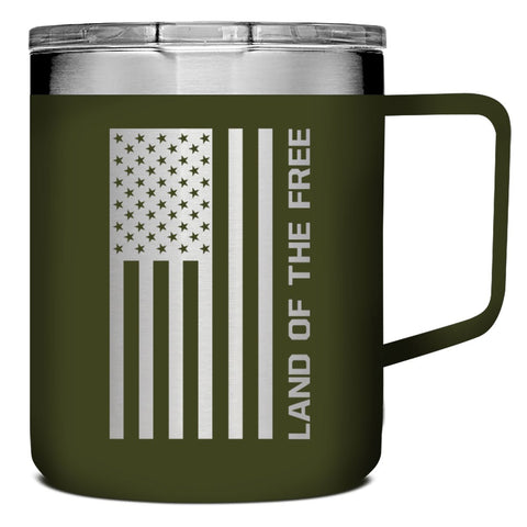 Land Of The Free 14 oz Stainless Steel Mug With Handle