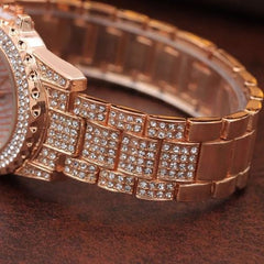 Crystal Stainless Steel Watch