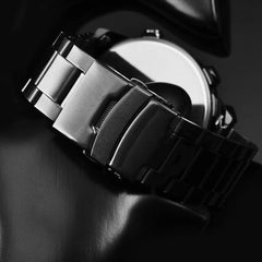 Marque Mode Squelette Montre Homme Full Steel Wristwatch